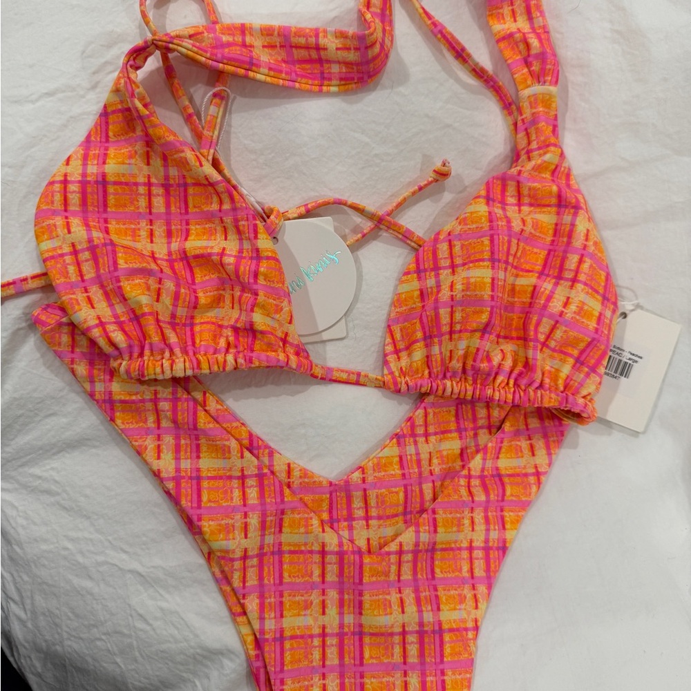 Kulani Kinis Vibrant Pink and Orange Bikini Bottom